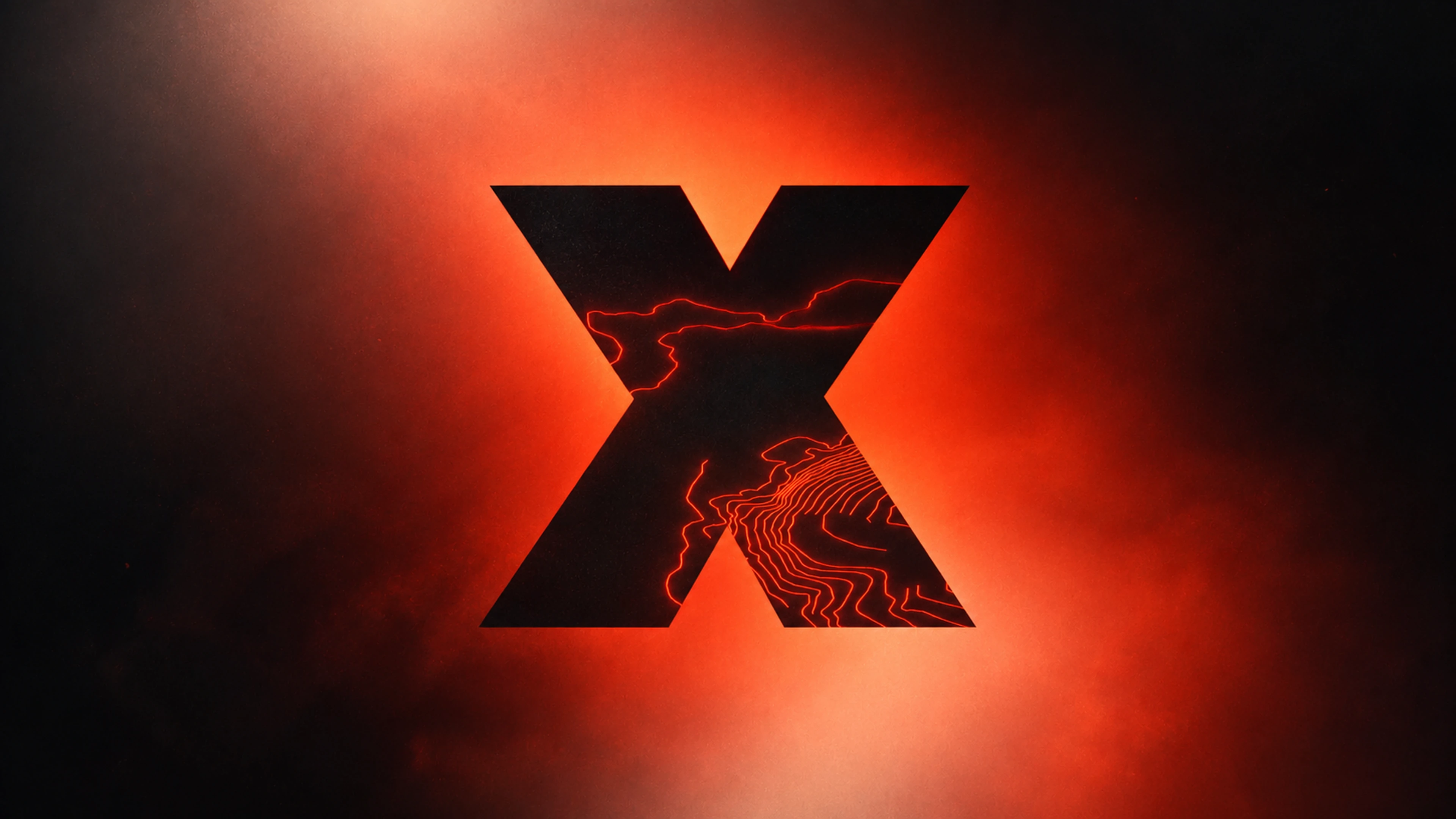 Una X nera di TEDxLjubljana con linee di contorno rosse sullo sfondo luminoso del teaser.